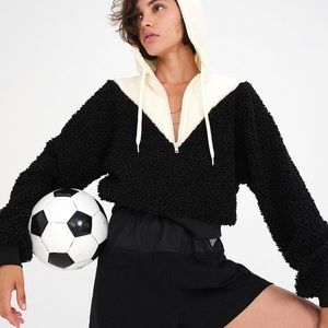 For love and lemons cropped fluffy hoodie